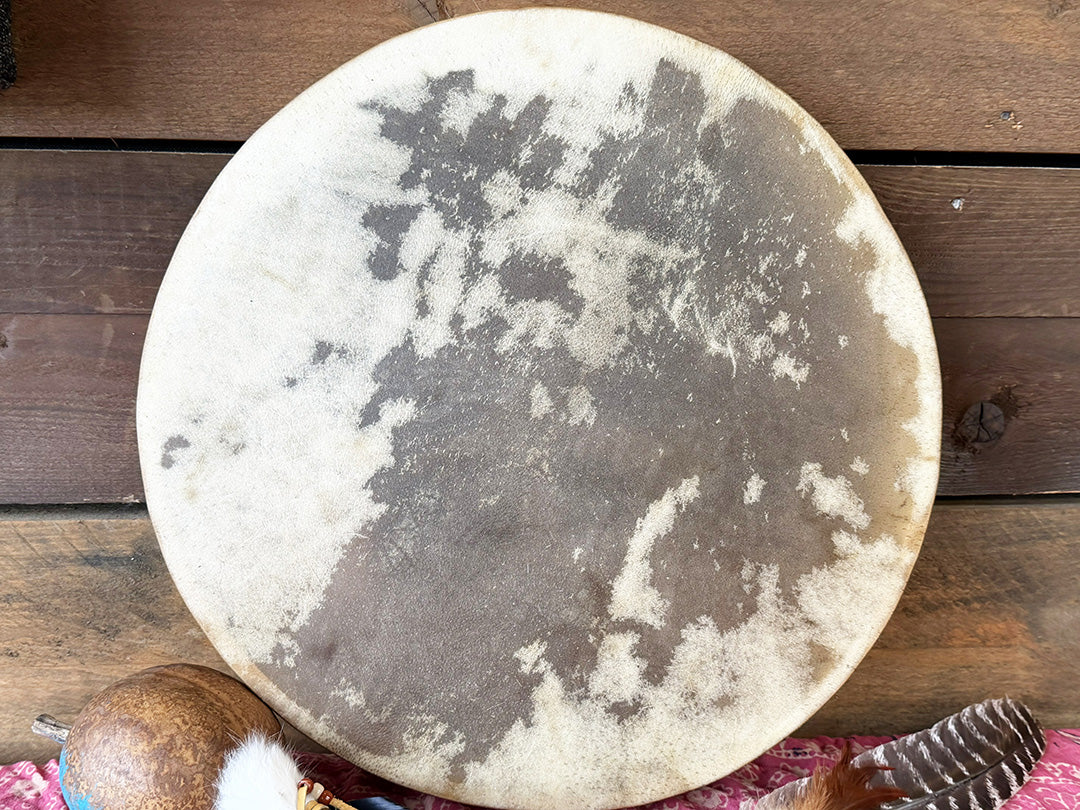 18" Buffalo Shamanic Drum 5 Way Cross