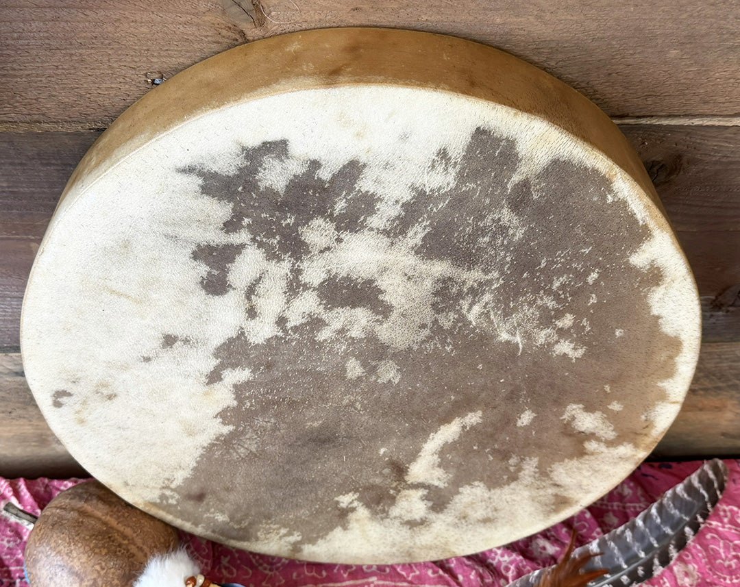 18" Buffalo Shamanic Drum 5 Way Cross