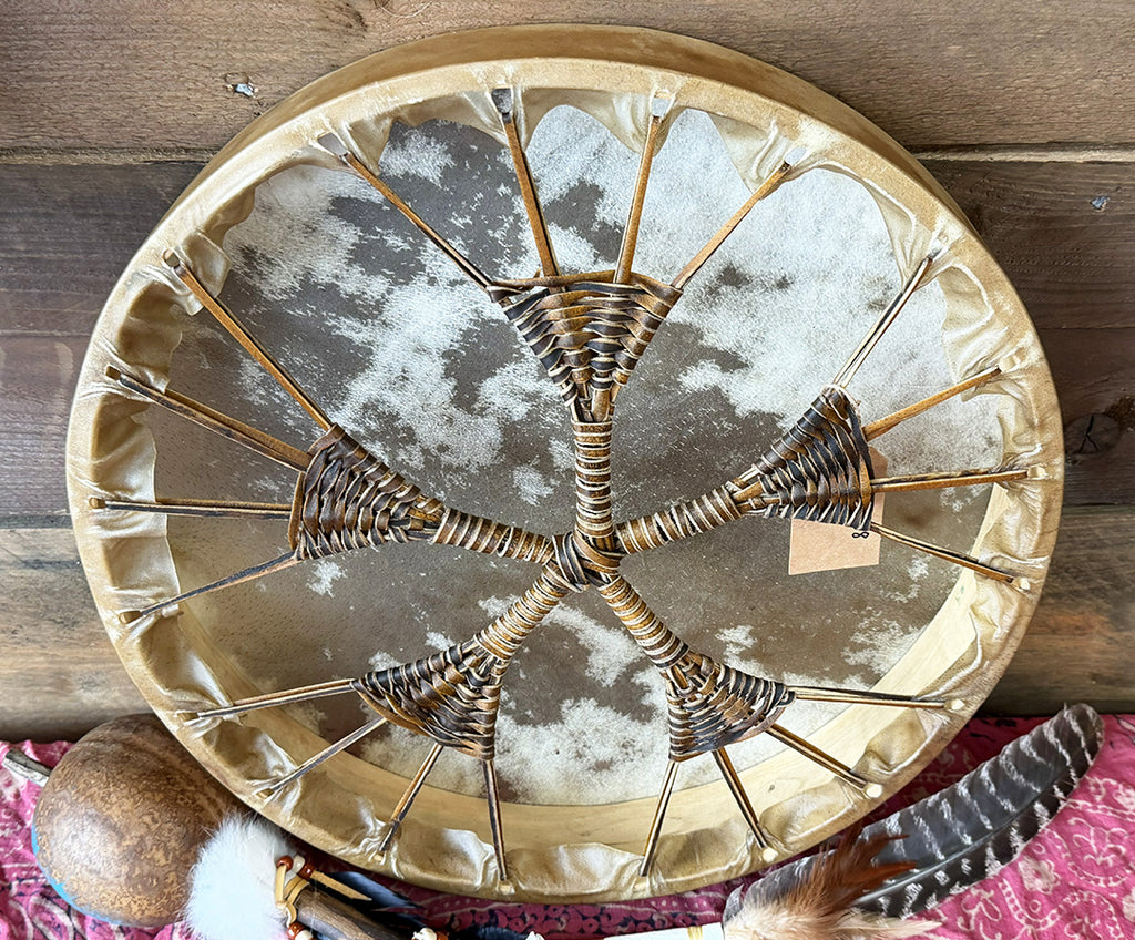 18" Buffalo Shamanic Drum 5 Way Cross