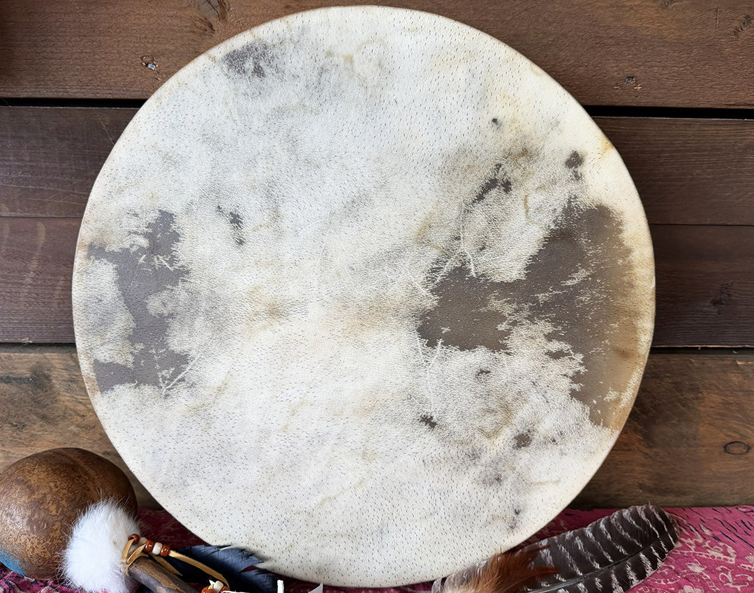 18" Buffalo Shamanic Drum Four Palm