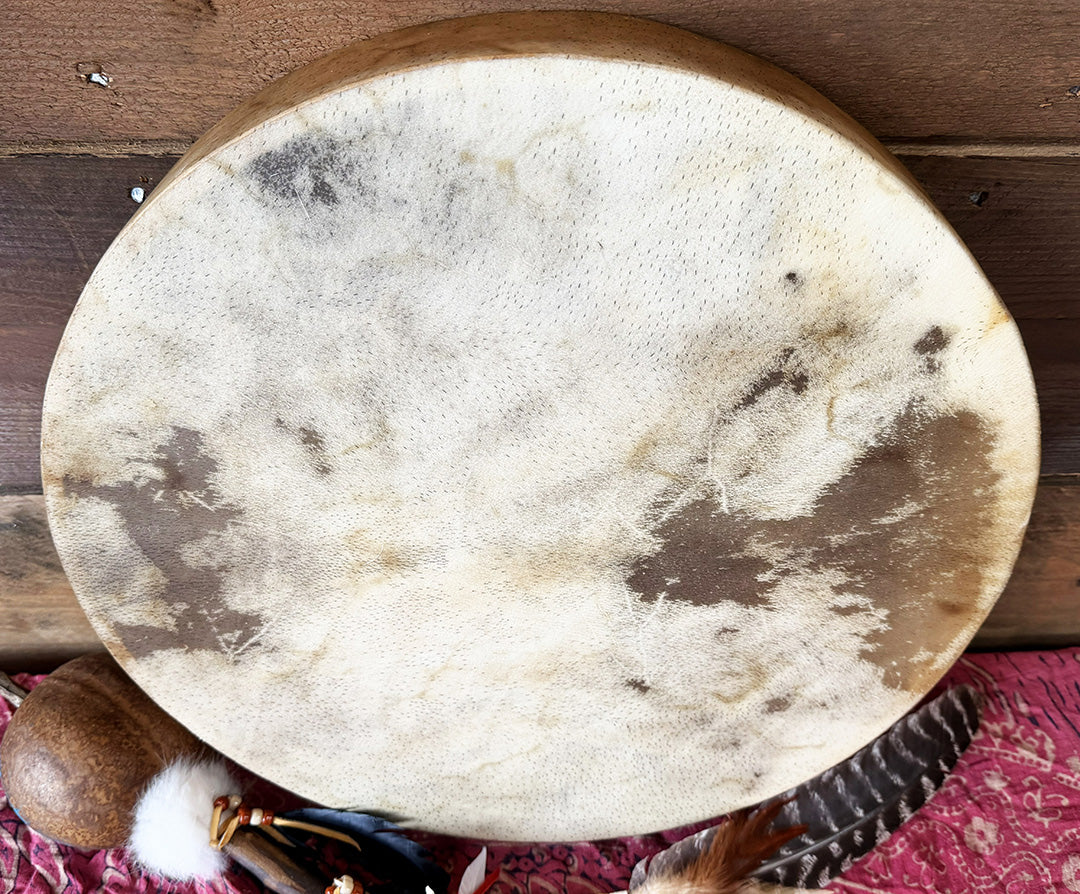 18" Buffalo Shamanic Drum Four Palm