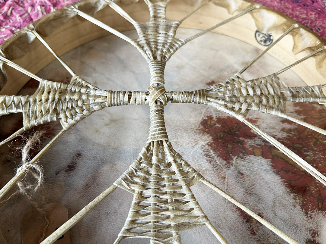 18" Buffalo Shamanic Drum Four Palm
