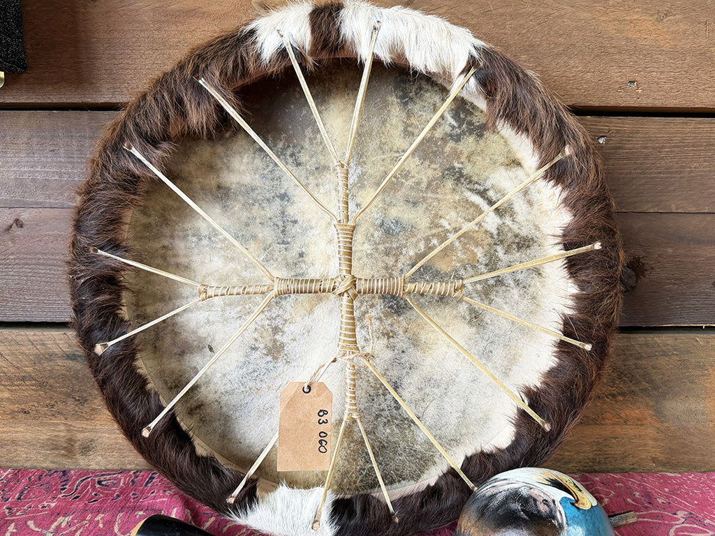 18" Cow Shamanic Drum 4 Directions