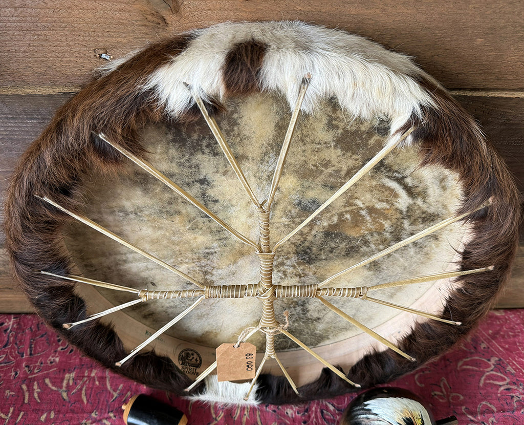 18" Cow Shamanic Drum 4 Directions