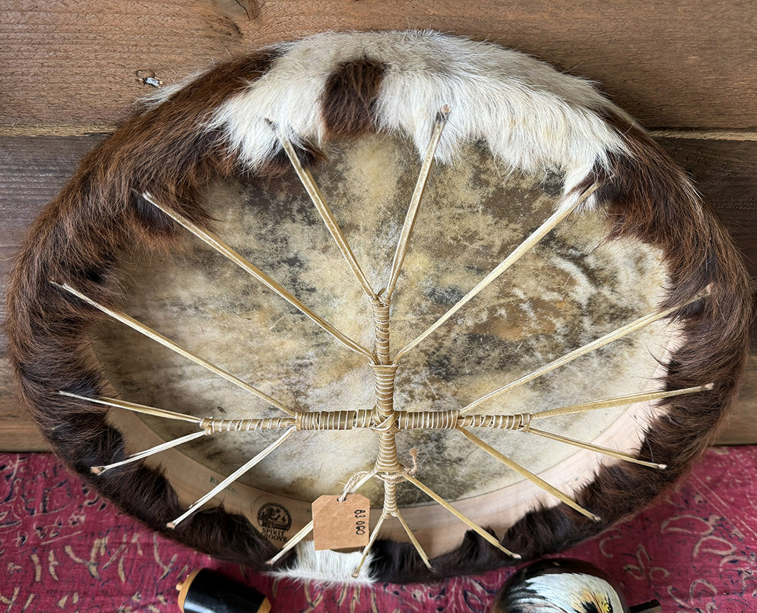 18" Cow Shamanic Drum 4 Directions