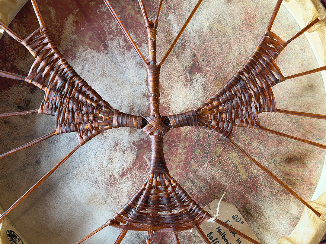 20" Buffalo Shamanic Drum Falcon Lace