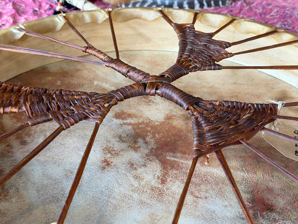 20" Buffalo Shamanic Drum Falcon Lace