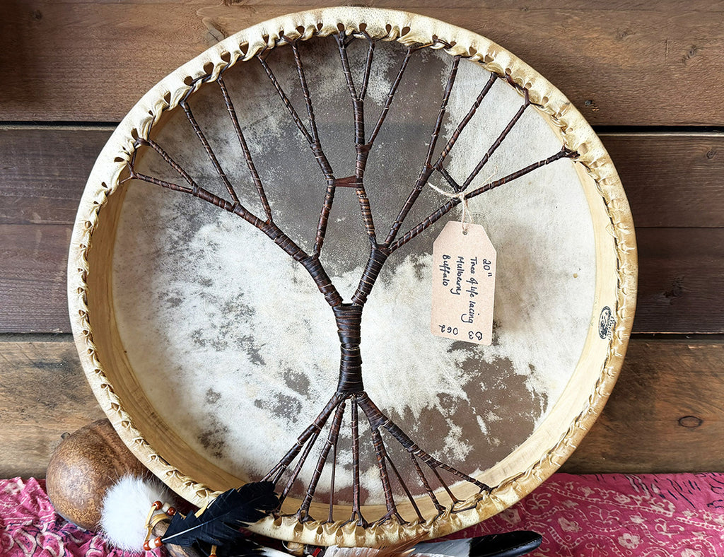 20" Buffalo Shamanic Drum Tree Of Life Lace