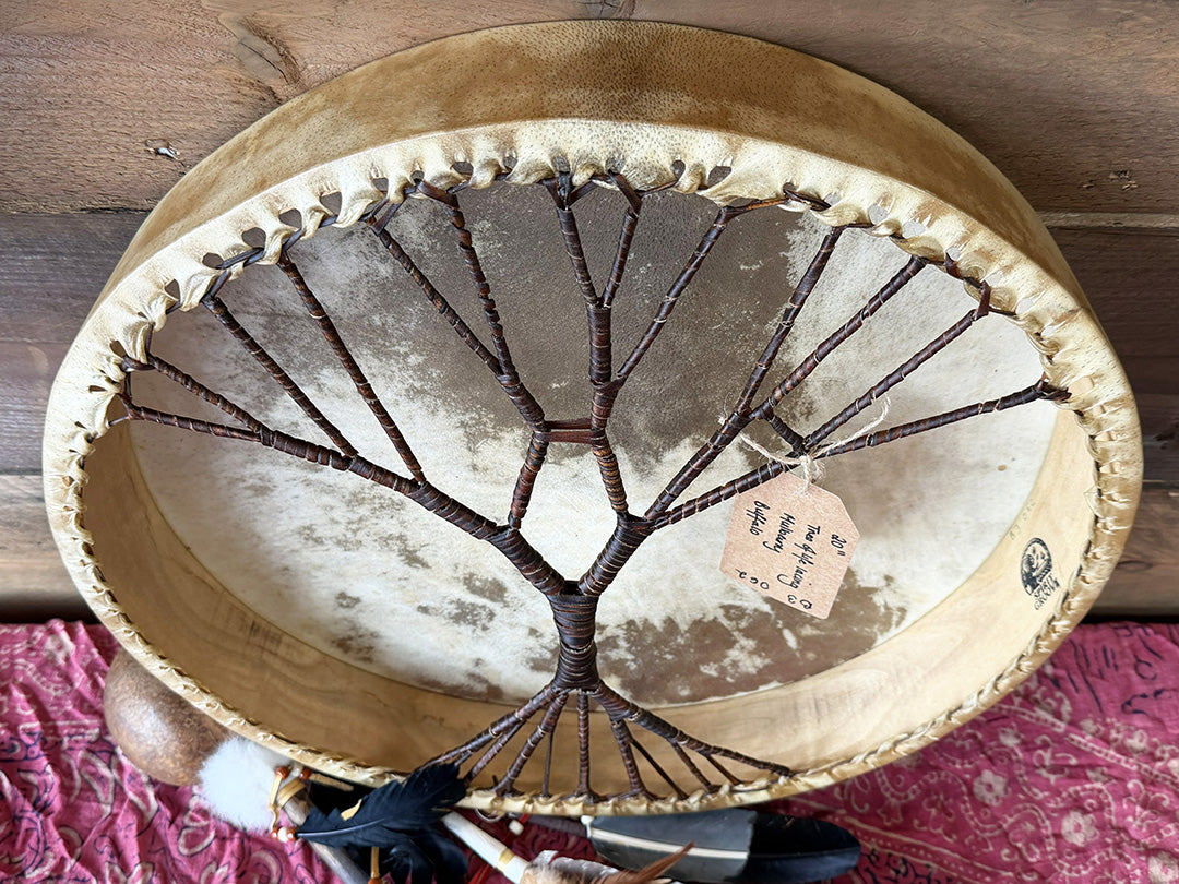 20" Buffalo Shamanic Drum Tree Of Life Lace