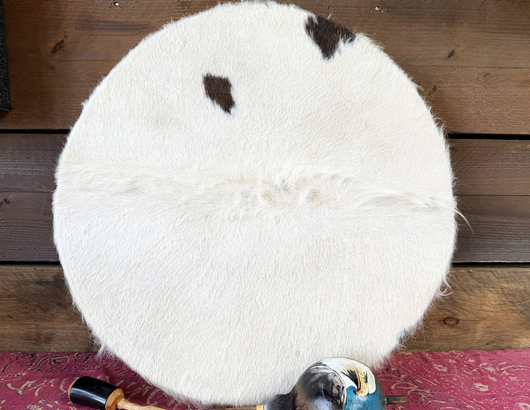 22" Cow Shamanic Drum Ankh Lacing