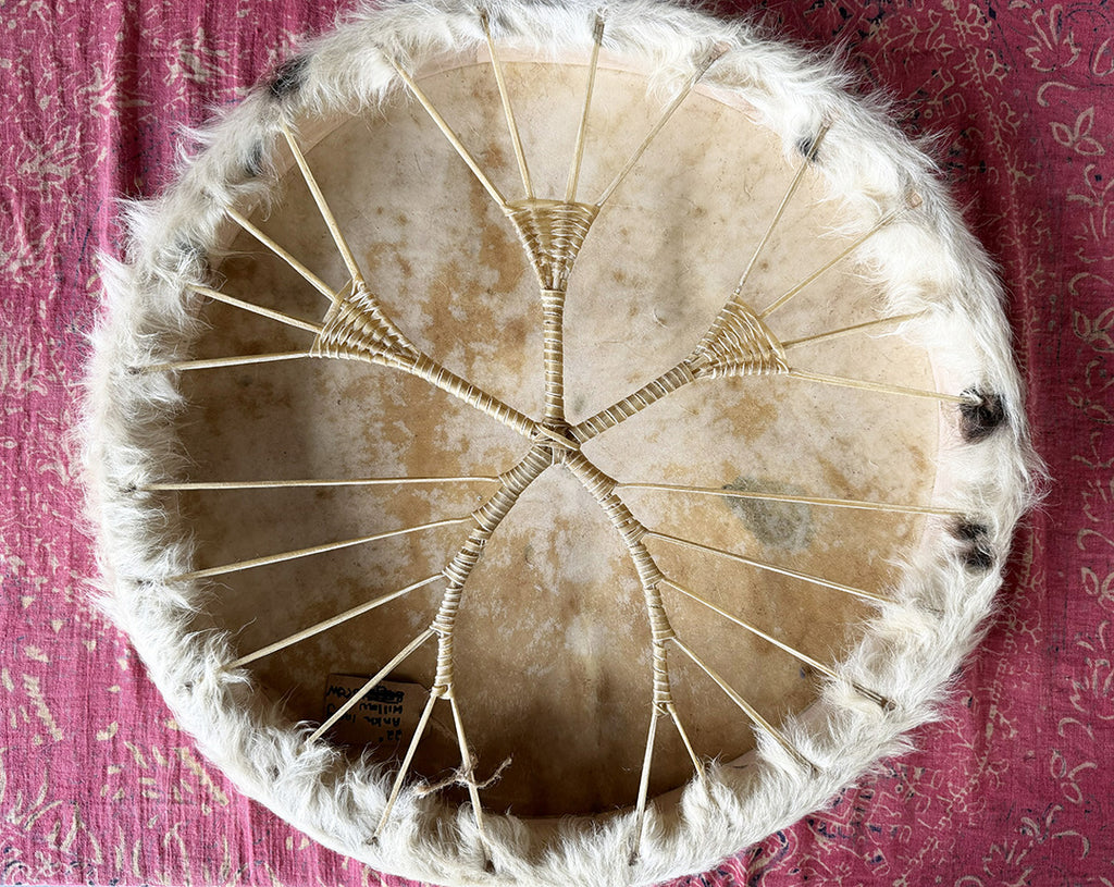 22" Cow Shamanic Drum Ankh Lacing