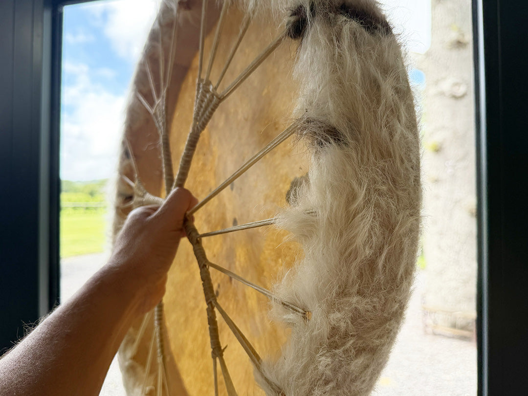 22" Cow Shamanic Drum Ankh Lacing