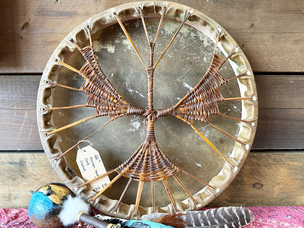 22" Camel Shamanic Drum Falcon Lace
