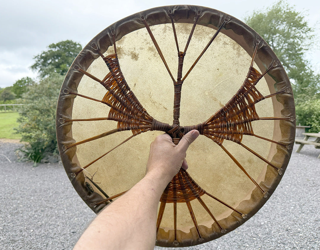 22" Camel Shamanic Drum Falcon Lace