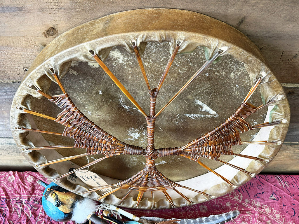 22" Camel Shamanic Drum Falcon Lace