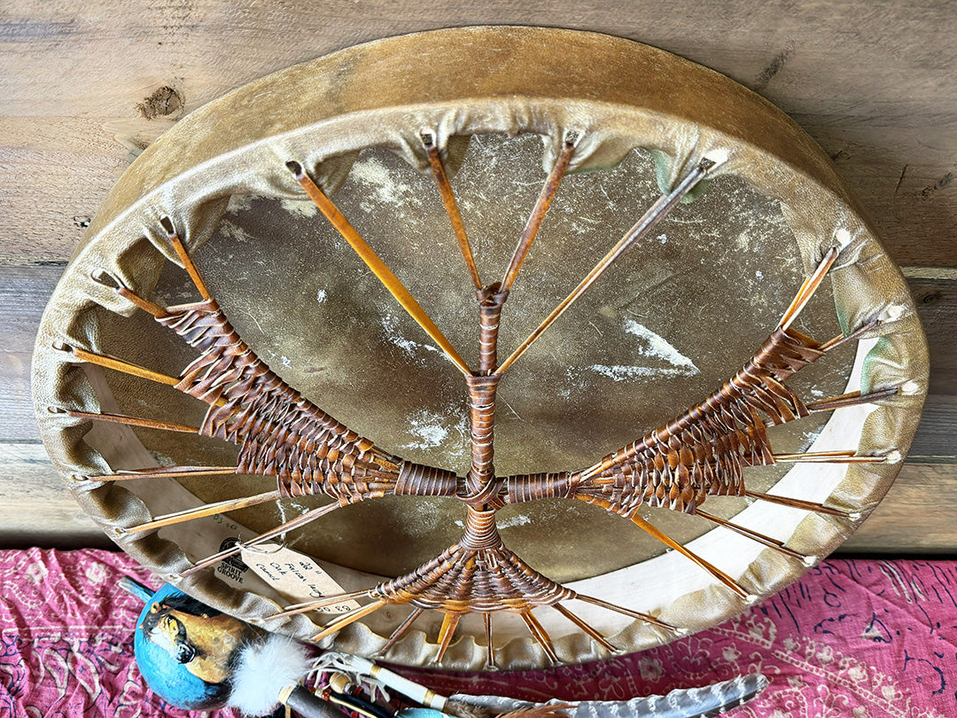 22" Camel Shamanic Drum Falcon Lace
