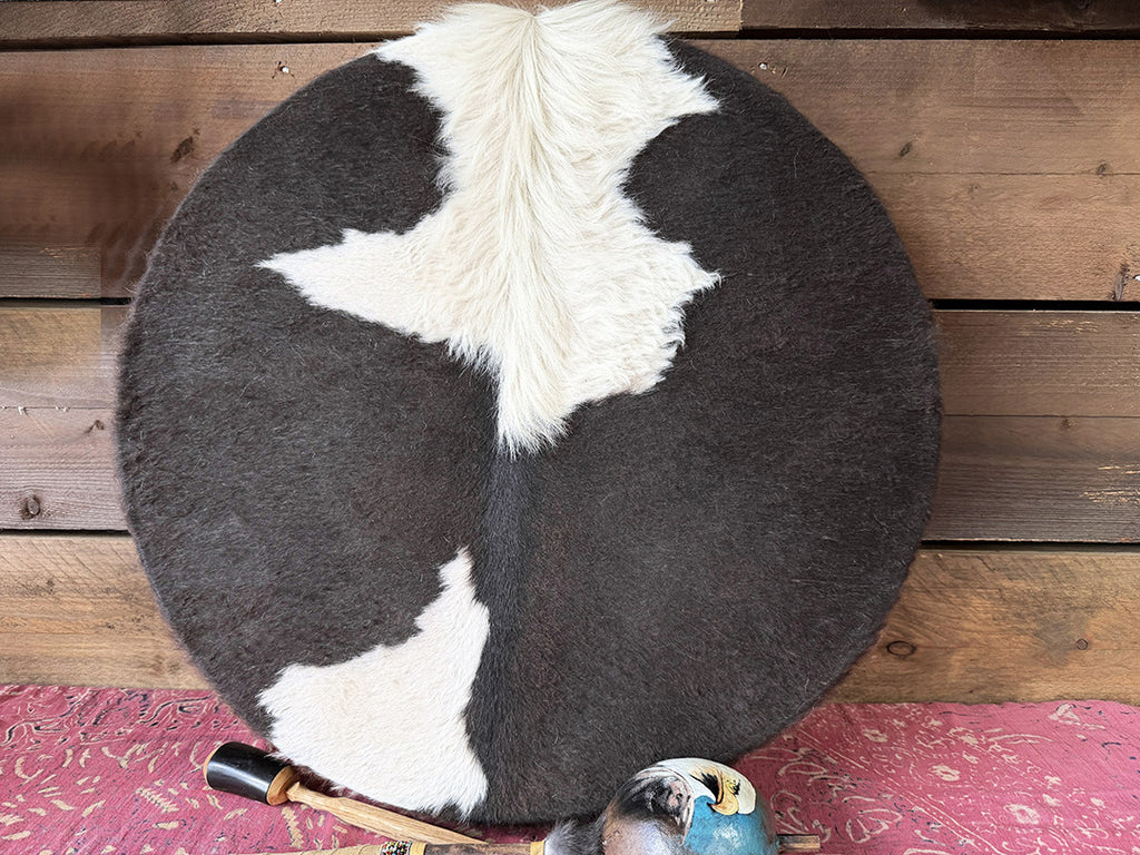 24" Cow Shamanic Drum Two Way Spiral