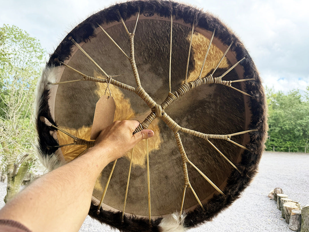 24" Cow Shamanic Drum Two Way Spiral