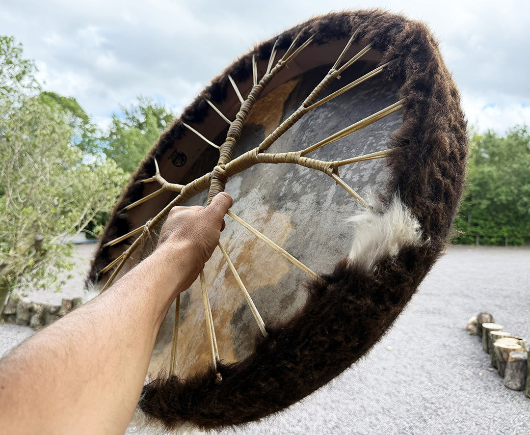 24" Cow Shamanic Drum Two Way Spiral