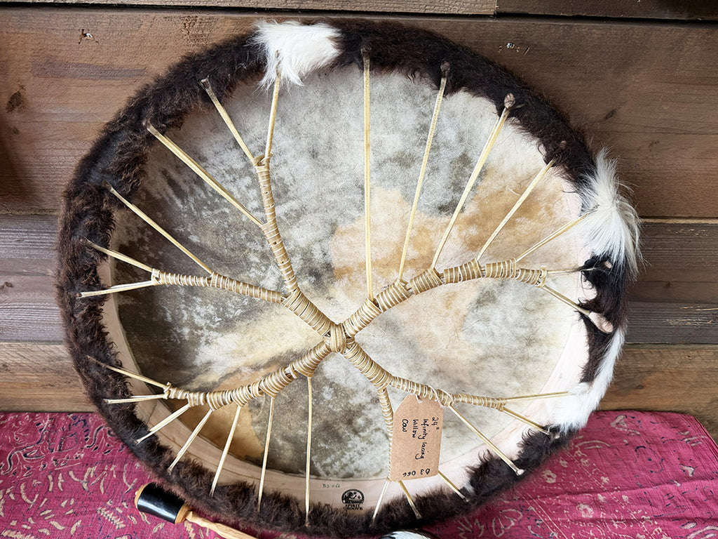 24" Cow Shamanic Drum Two Way Spiral