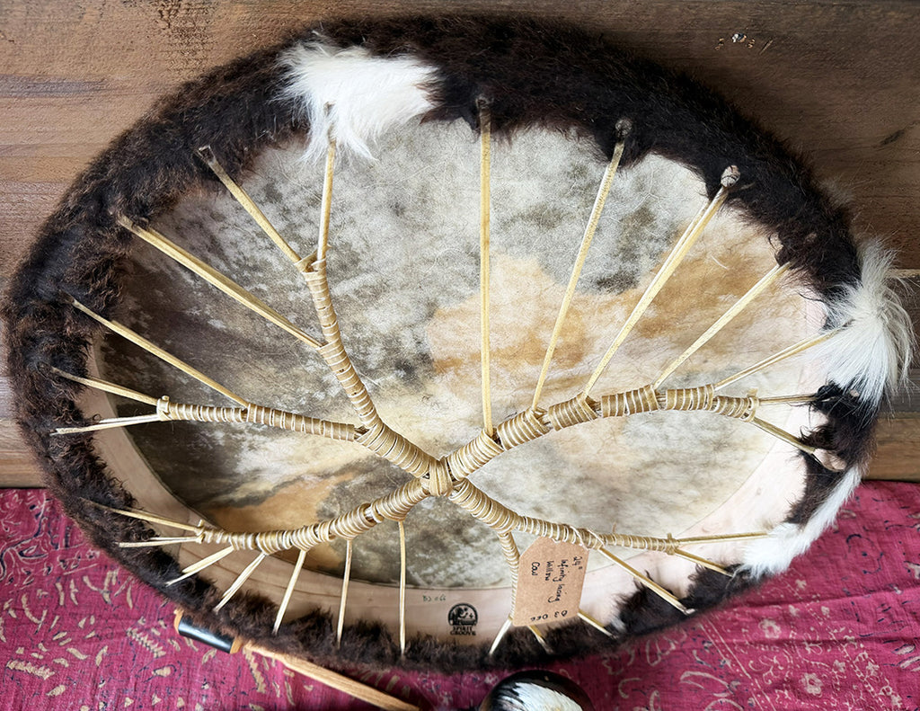 24" Cow Shamanic Drum Two Way Spiral