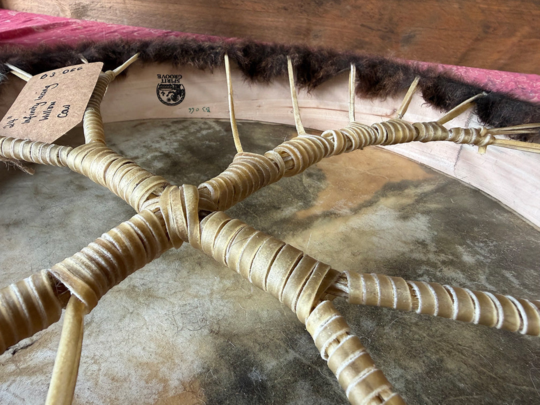 24" Cow Shamanic Drum Two Way Spiral