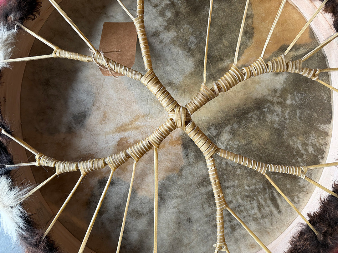 24" Cow Shamanic Drum Two Way Spiral