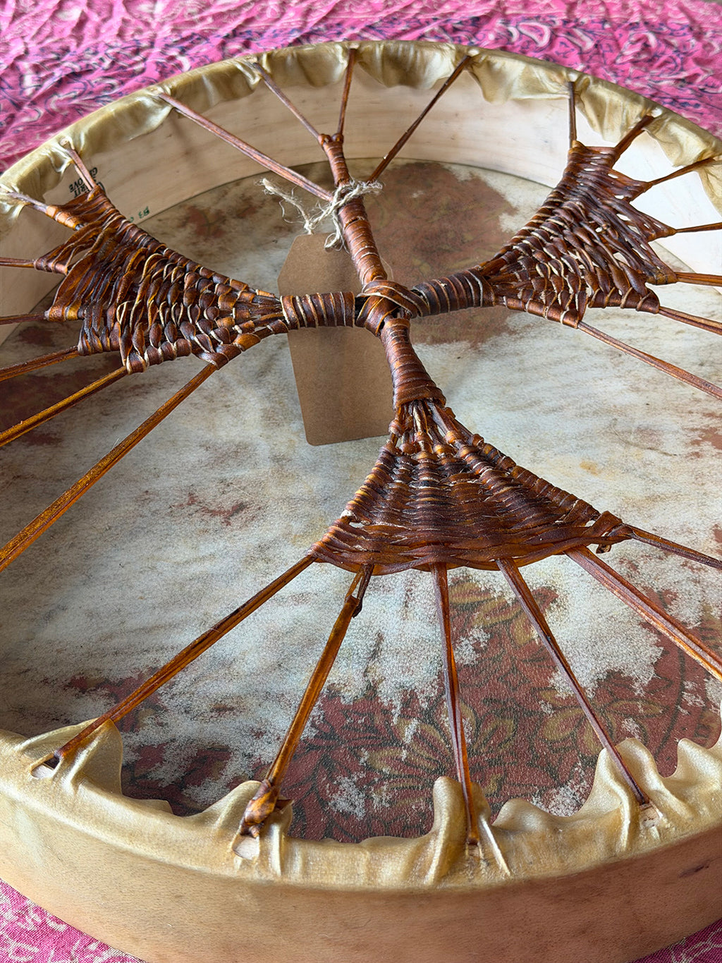 24" Oval Buffalo Shamanic Drum Falcon Lacing
