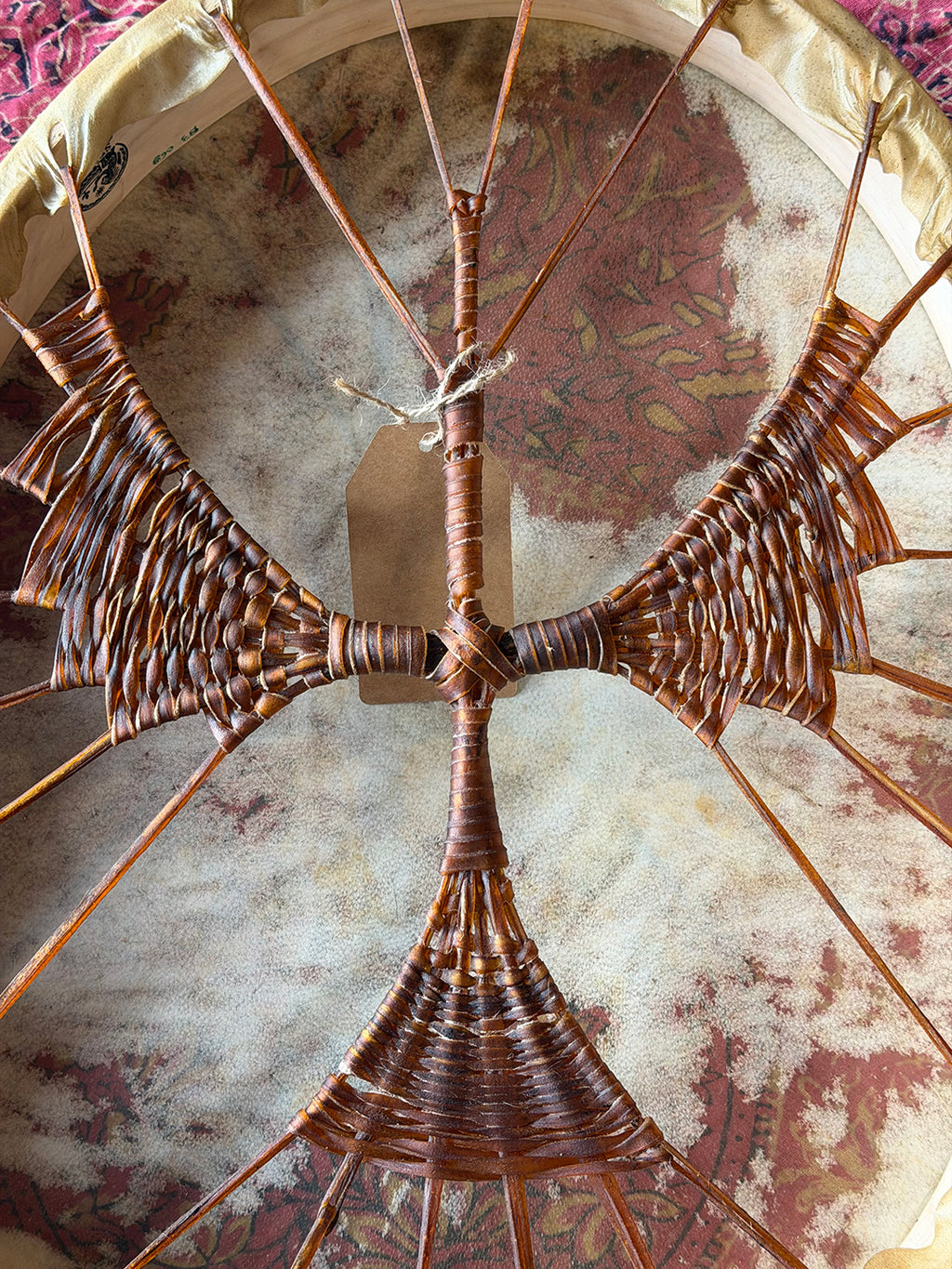 24" Oval Buffalo Shamanic Drum Falcon Lacing