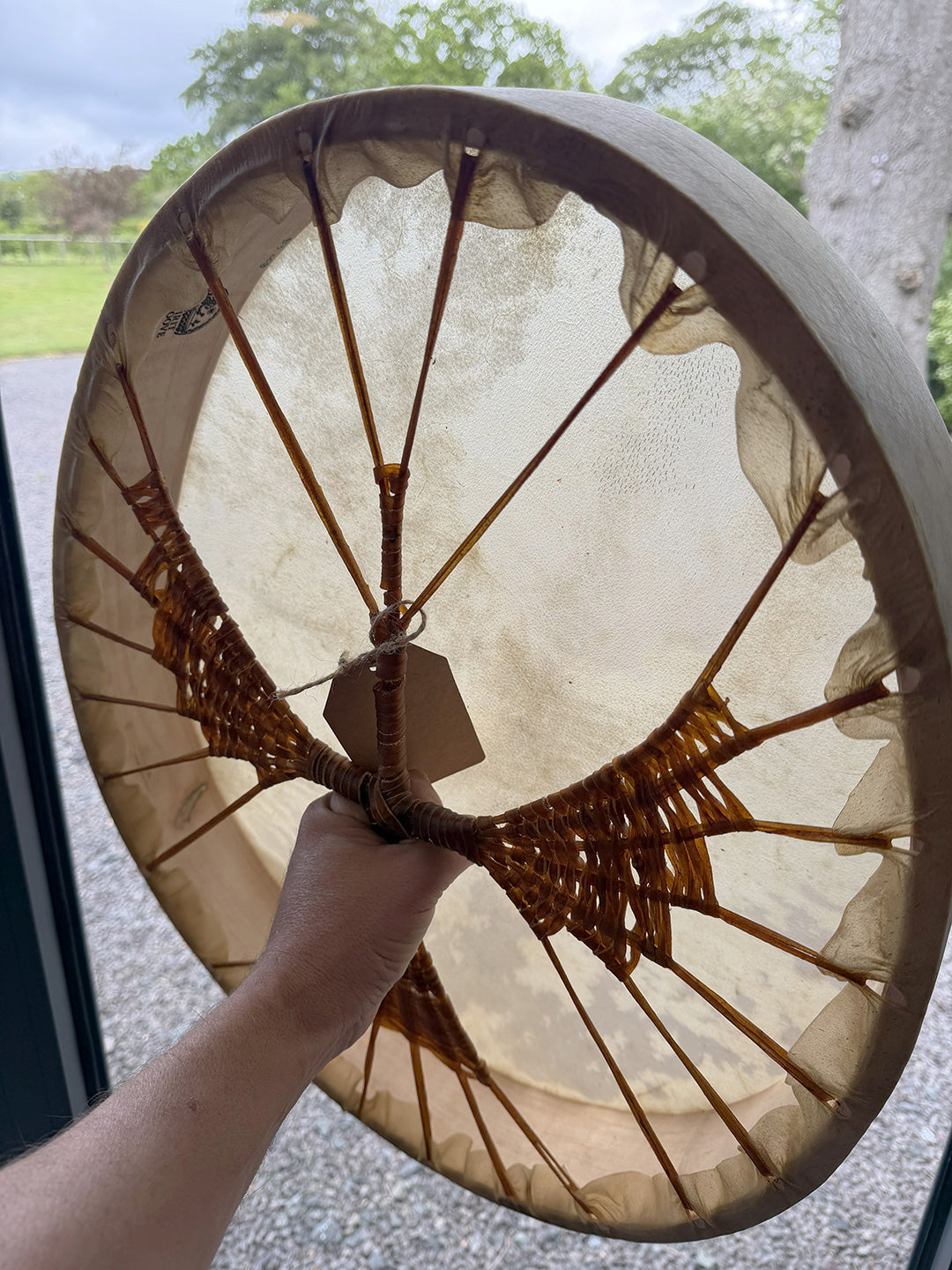 24" Oval Buffalo Shamanic Drum Falcon Lacing