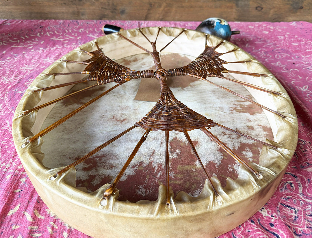 24" Oval Buffalo Shamanic Drum Falcon Lacing