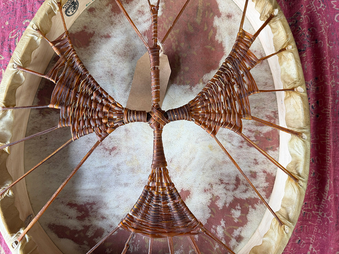 24" Oval Buffalo Shamanic Drum Falcon Lacing