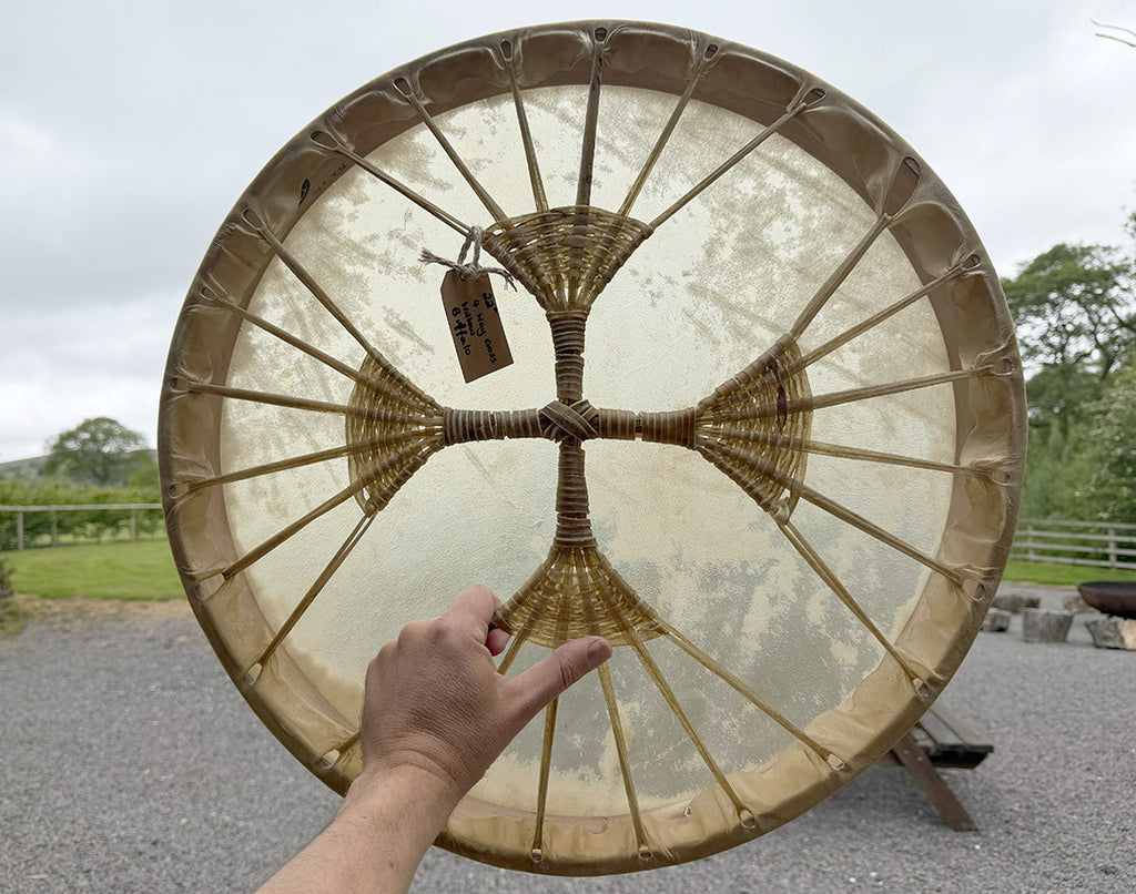 22" Buffalo Shamanic Drum 4 Way Cross