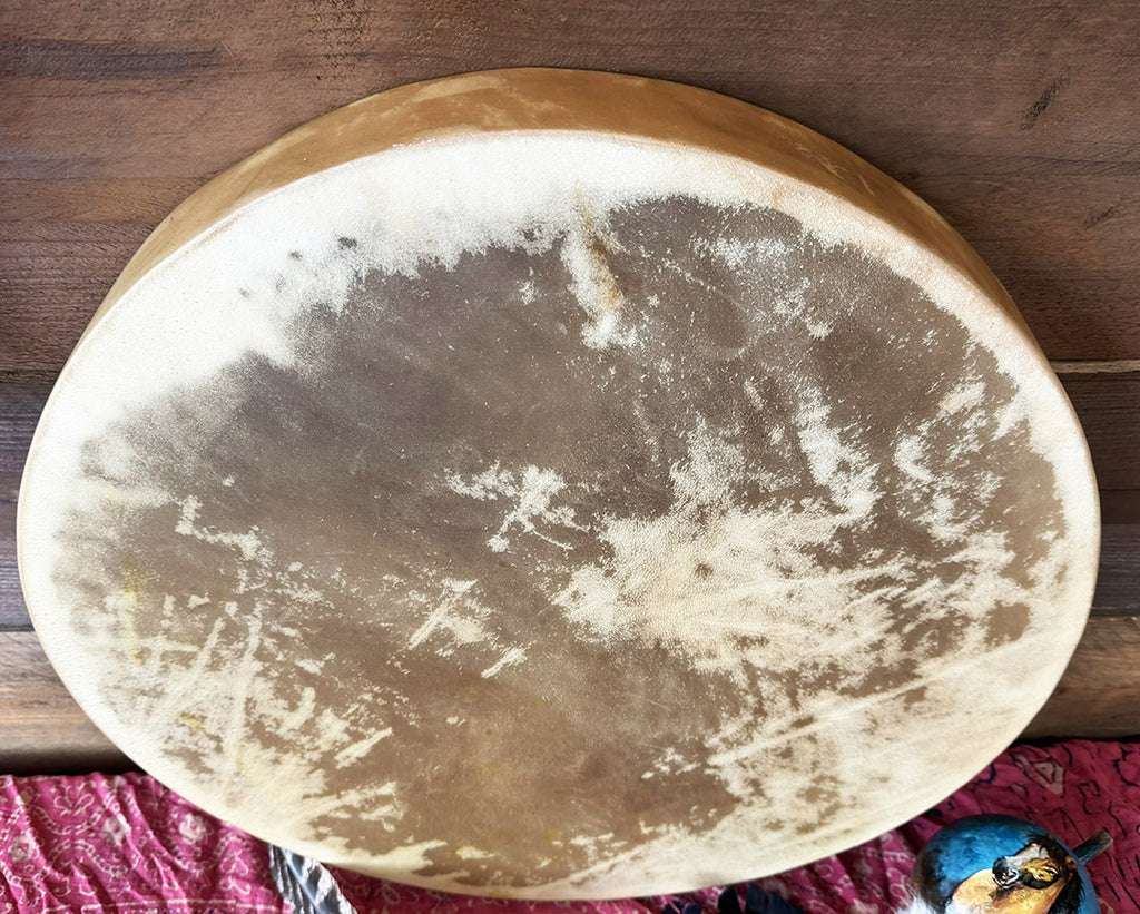 22" Buffalo Shamanic Drum 4 Way Cross