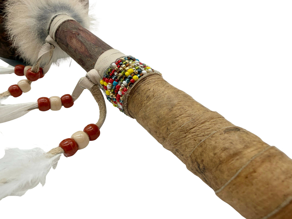 Mexican Hand Painted BUFFALO Shamanic Gourde Rattle