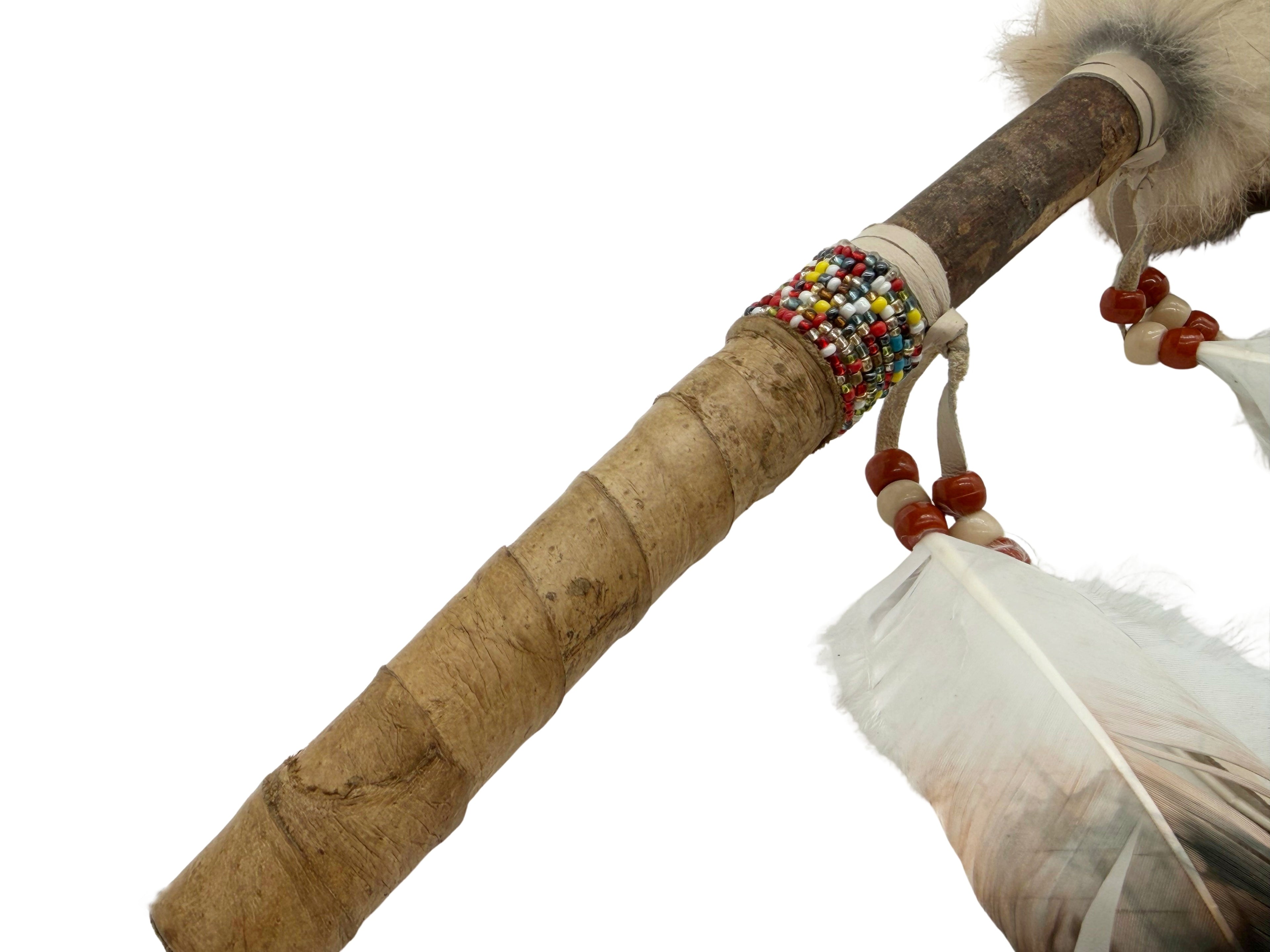 Mexican Hand Painted DEER Shamanic Gourde ROUND Rattle