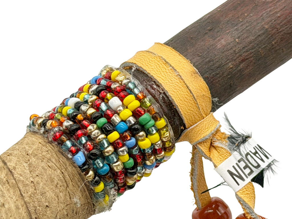 Mexican Hand Painted HORSE Shamanic Gourde Rattle