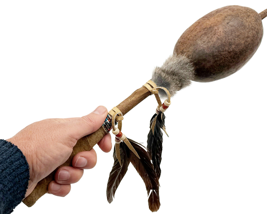 Mexican Unpainted Gourde OVAL Shamanic Rattle