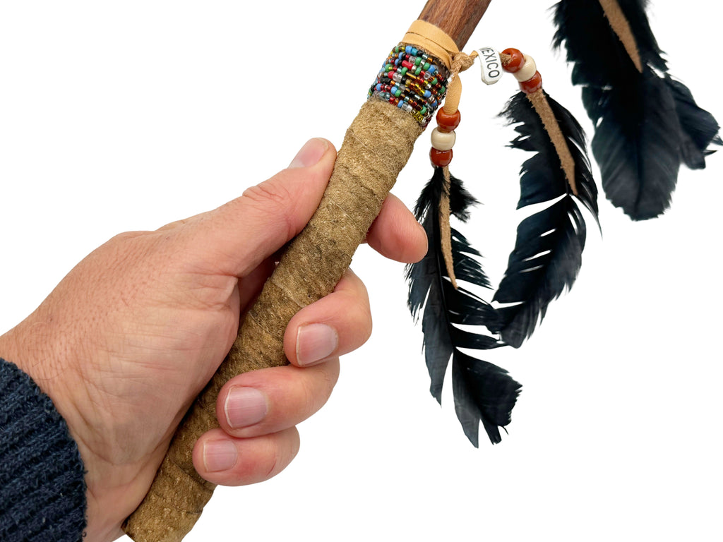 Mexican Unpainted Gourde ROUND Shamanic Rattle