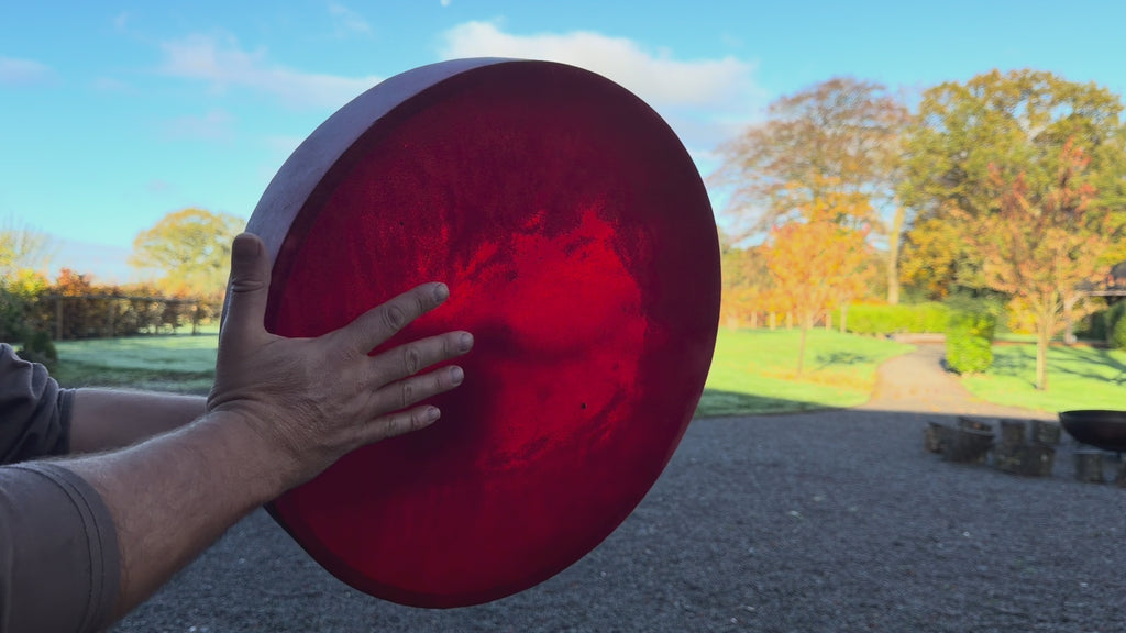 18" Buffalo Shamanic Drum Two Way Spiral Lace