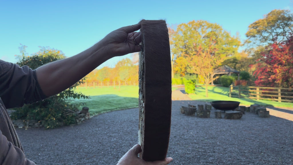 18" Cow Shamanic Drum Ankh Lace