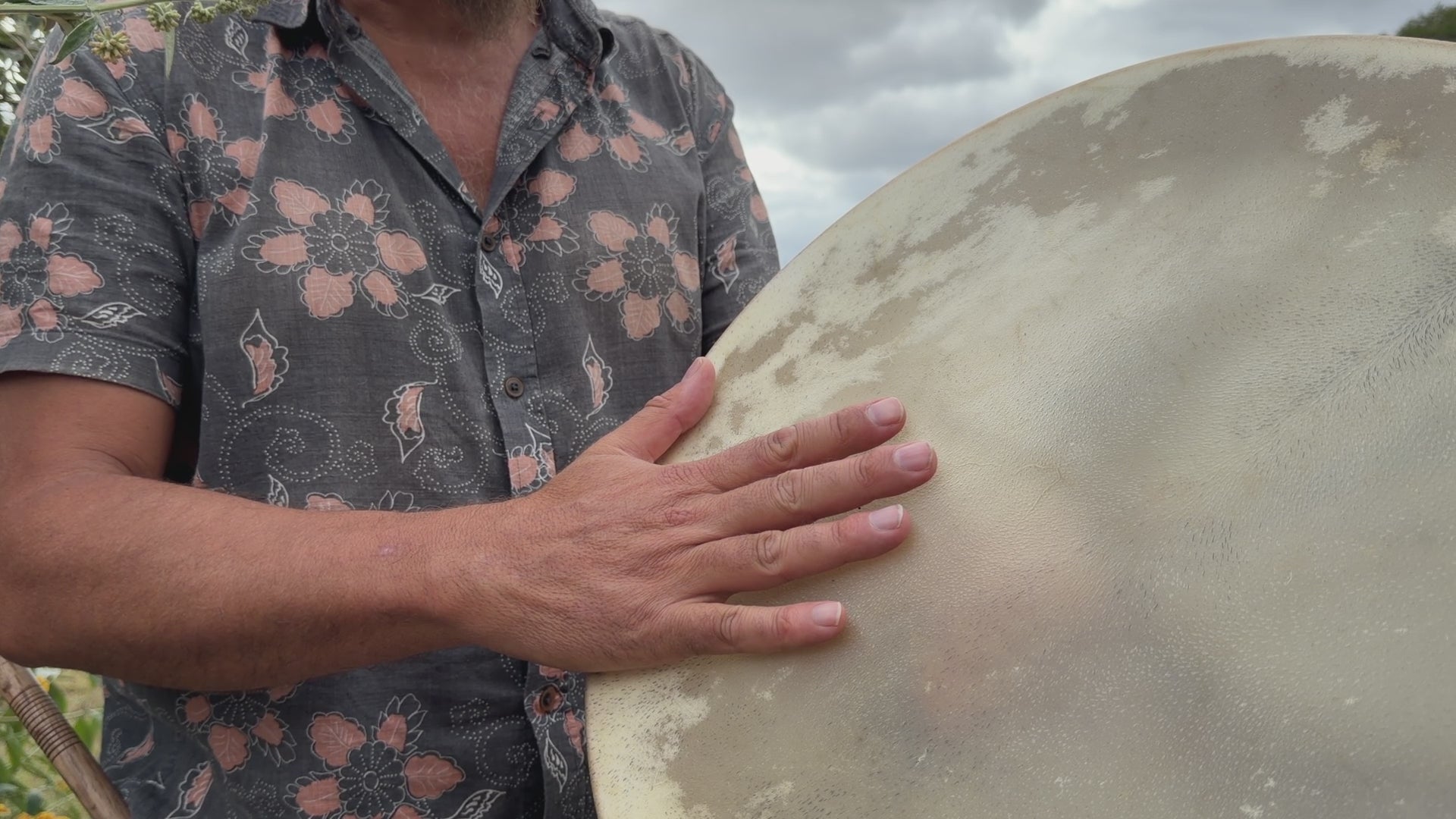 18" Buffalo Shamanic Drum Falcon Lace