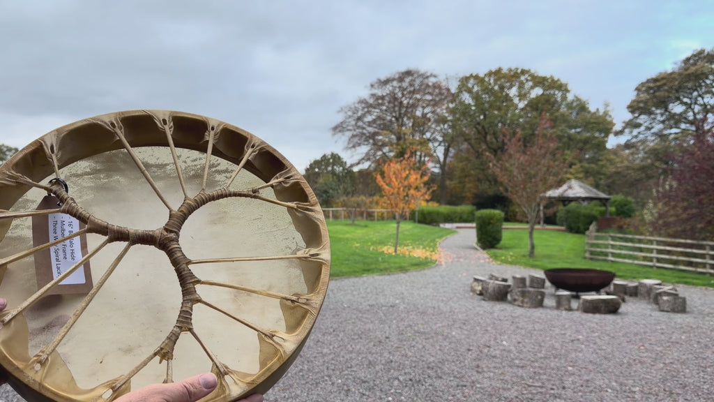 16" Buffalo Shamanic Drum Three Way Spiral