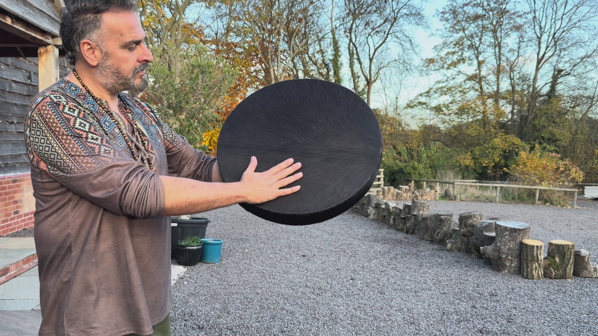 20" Buffalo Shamanic Drum Spiral Spread