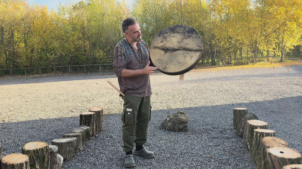 24" Buffalo Shamanic Drum Ankh
