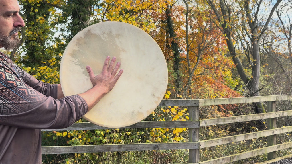 22" Buffalo Shamanic Drum Four Palm Lace