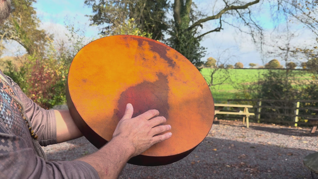 20" Buffalo Shamanic Drum Ankh Lace