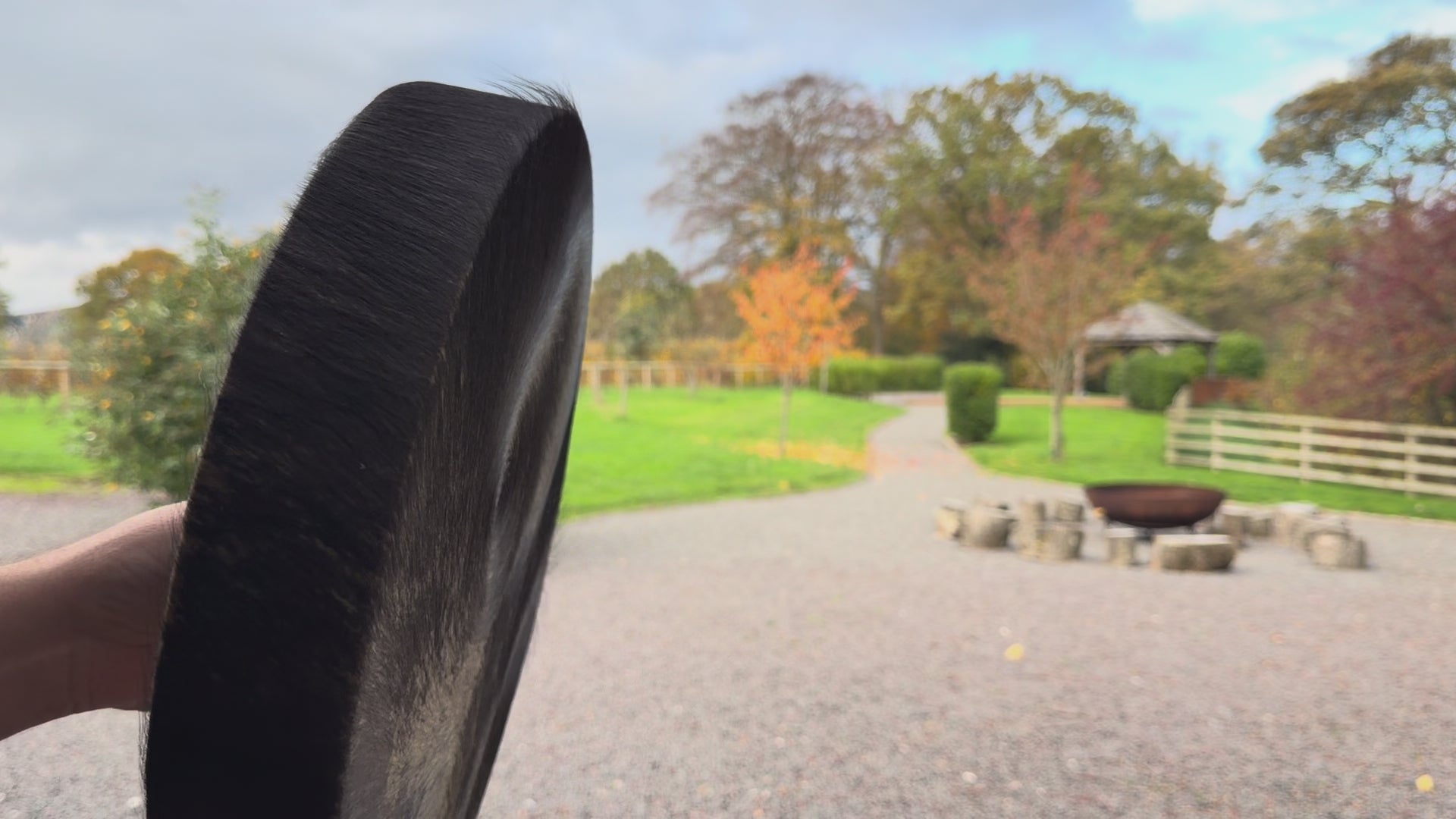 16" Buffalo Shamanic Drum Hybrid Spiral Cross