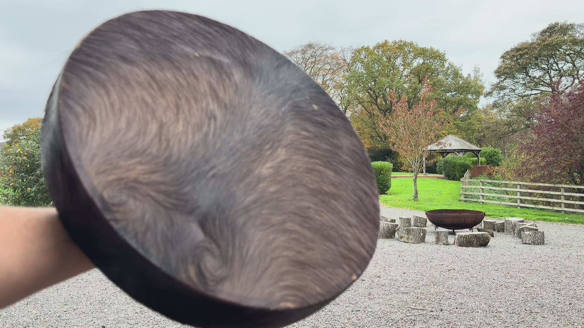 16" Buffalo Shamanic Drum Extended Cross